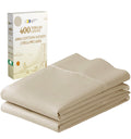 California Design Den Cotton King Pillowcase Set - 400 Thread Count, 100% Cotton Pillowcases, Set Of 2 Pillow Covers, Breathable, Cooling, Soft For Quality Sleep - Beige