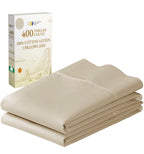 California Design Den Cotton King Pillowcase Set - 400 Thread Count, 100% Cotton Pillowcases, Set Of 2 Pillow Covers, Breathable, Cooling, Soft For Quality Sleep - Beige