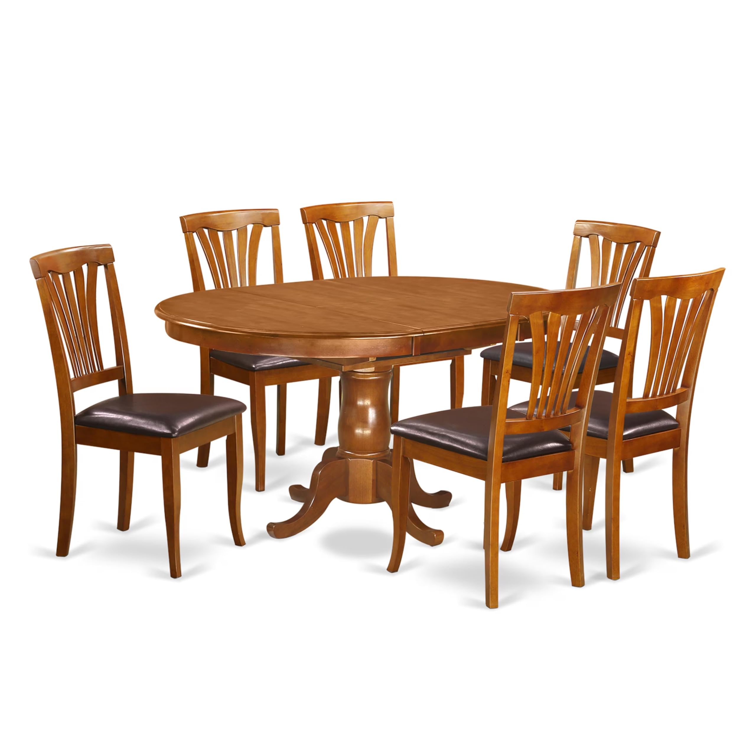 East West Furniture POAV7-SBR-LC 7 Piece Dining Set - Thumbnail 2