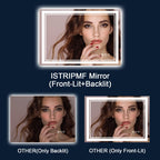 Istripmf 48 X 40 Inch Led Bathroom Mirror With Lights, Backlit And Front Lighted Bathroom Mirrors For Wall, Anti-Fog Dimmable Me