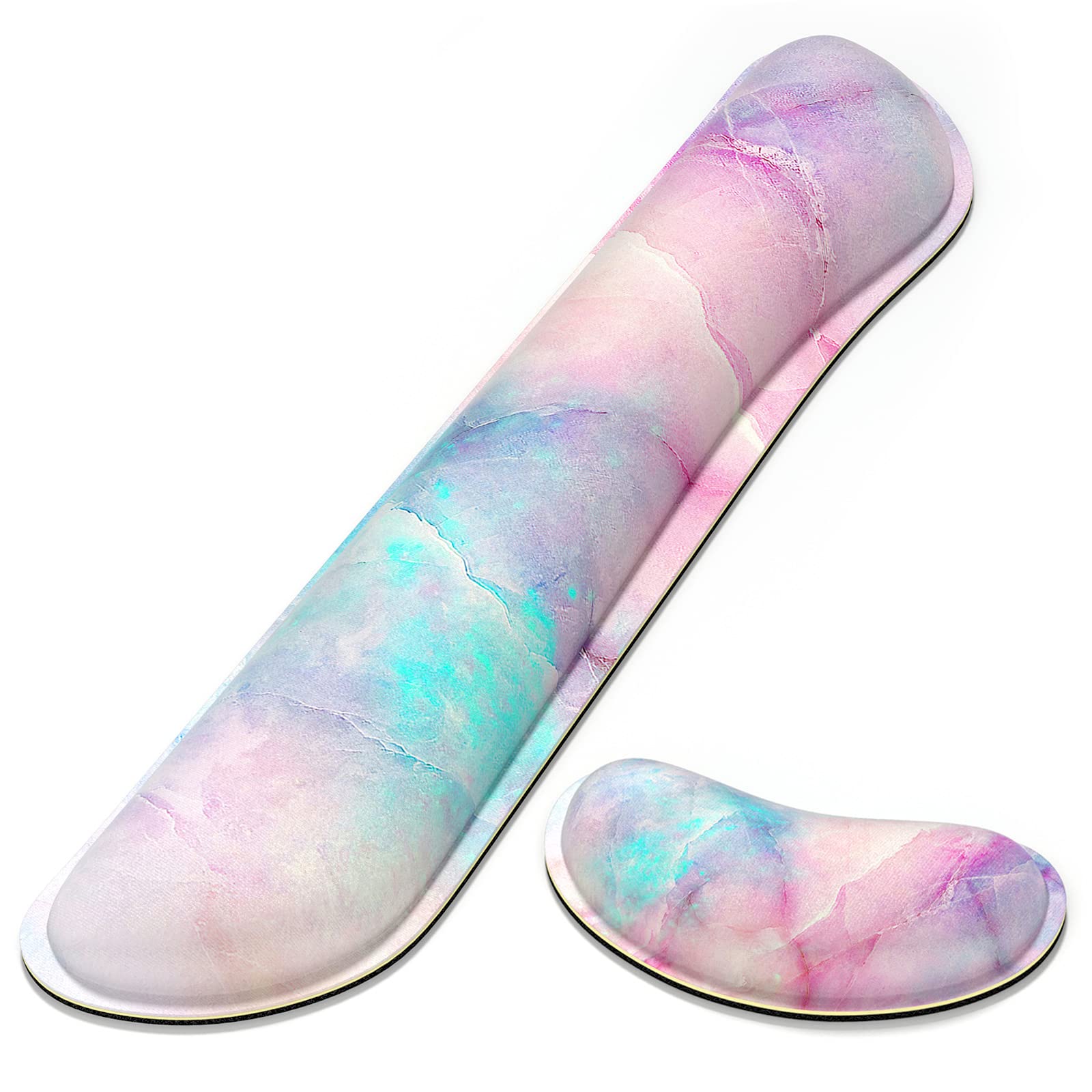 Dapesuom Enlarge Keyboard Wrist Rest, Memory Foam Wrist Cushion For Desk Mats Support, Pain Relief Keyboard Mouse Pad Rests Set