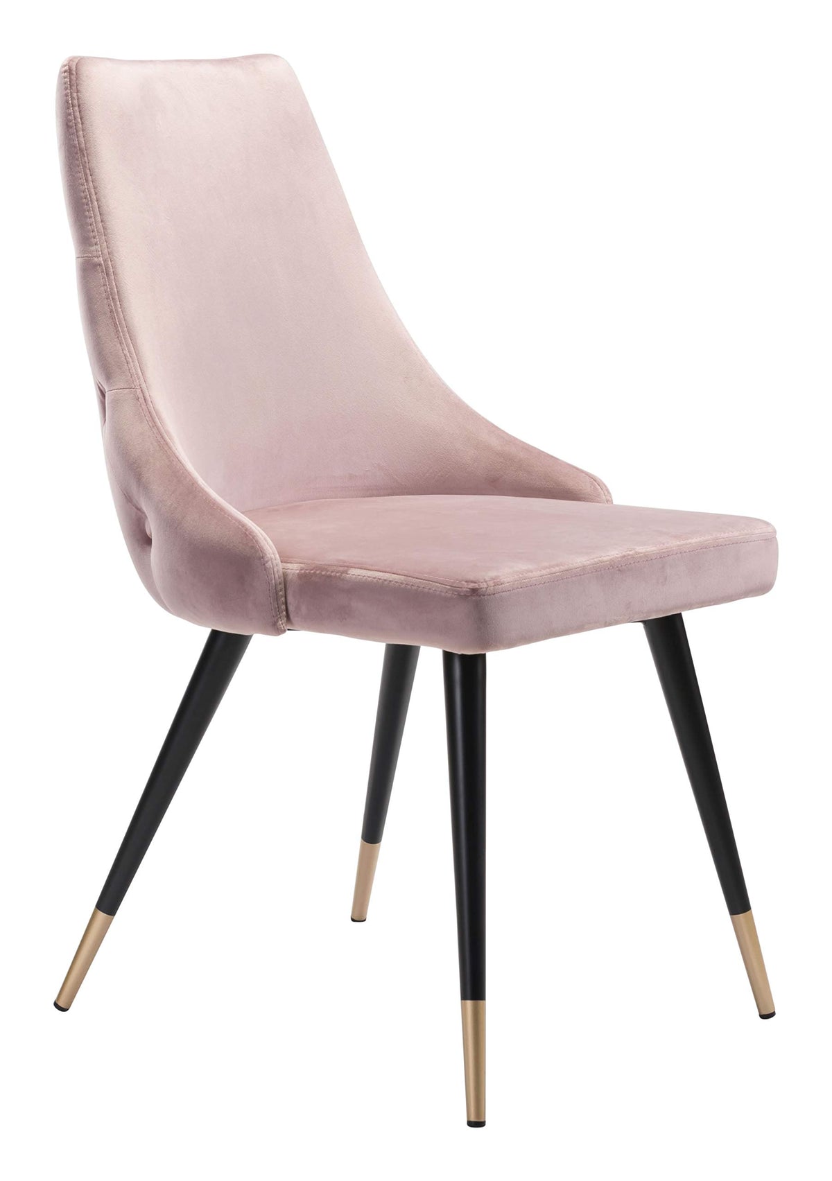 HomeRoots 20.5' x 24.6' x 34.8' Pink, Velvet, Stainless Steel, Dining Chair - Set of 2