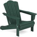 Kingyes Folding Adirondack Chair Set Of 8, Hdpe All-Weather Folding Adirondack Chair, Green