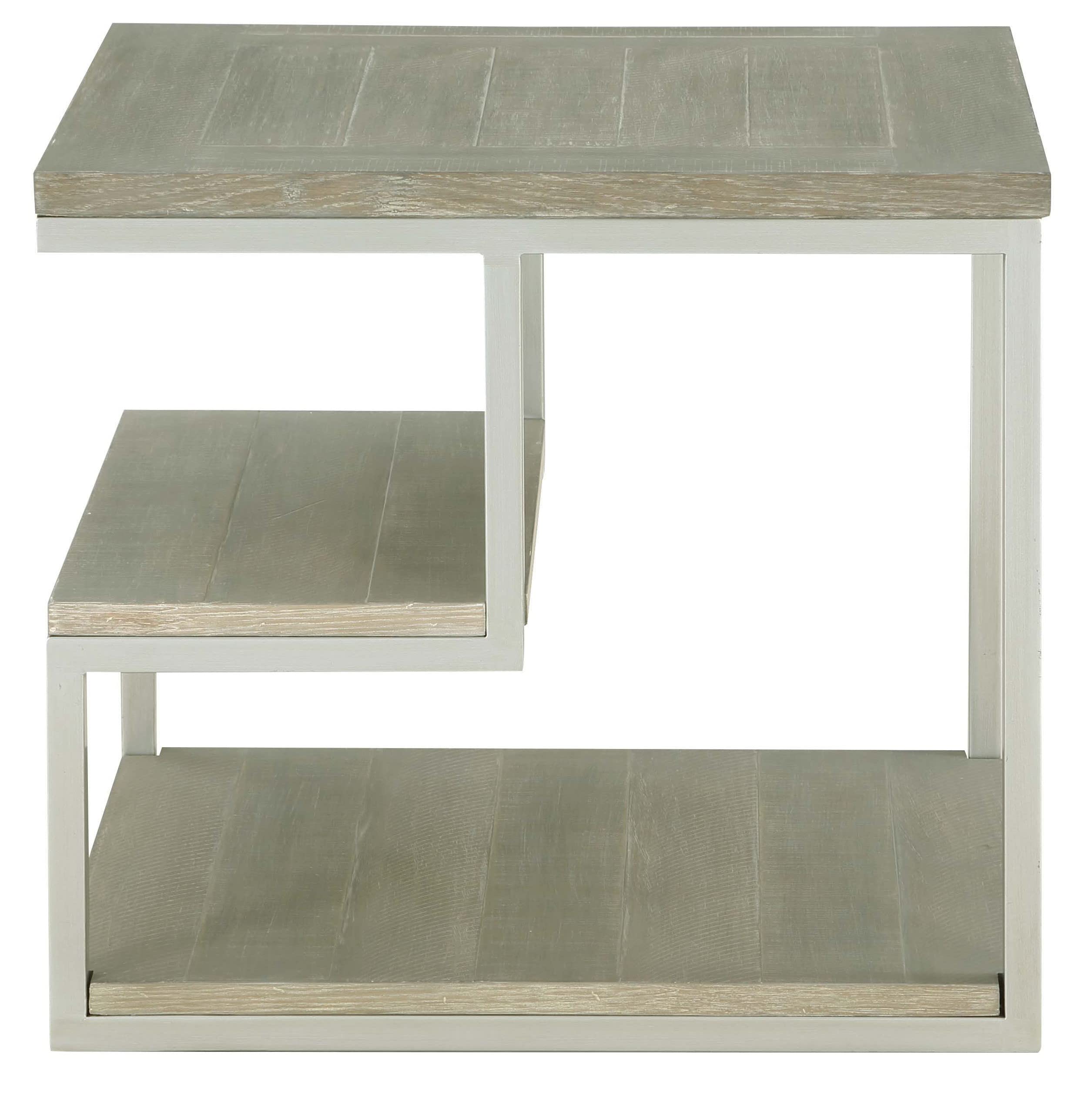 Progressive Furniture Lake Forest II End Table, Musk Gray/Natural