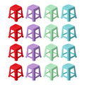 16Pcs Mini Chairs Furniture Set,Miniature Multicolor Plastic Chairs for Gardening Scene Ornaments Mini House Accessories,Mini Ca