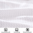 Madison Park Egyptian Cotton Luxury Blanket White 108X90 King Size Knit Premium Soft Cozy 100% Cerified Egyptian Cotton For Bed, Couch Or Sofa