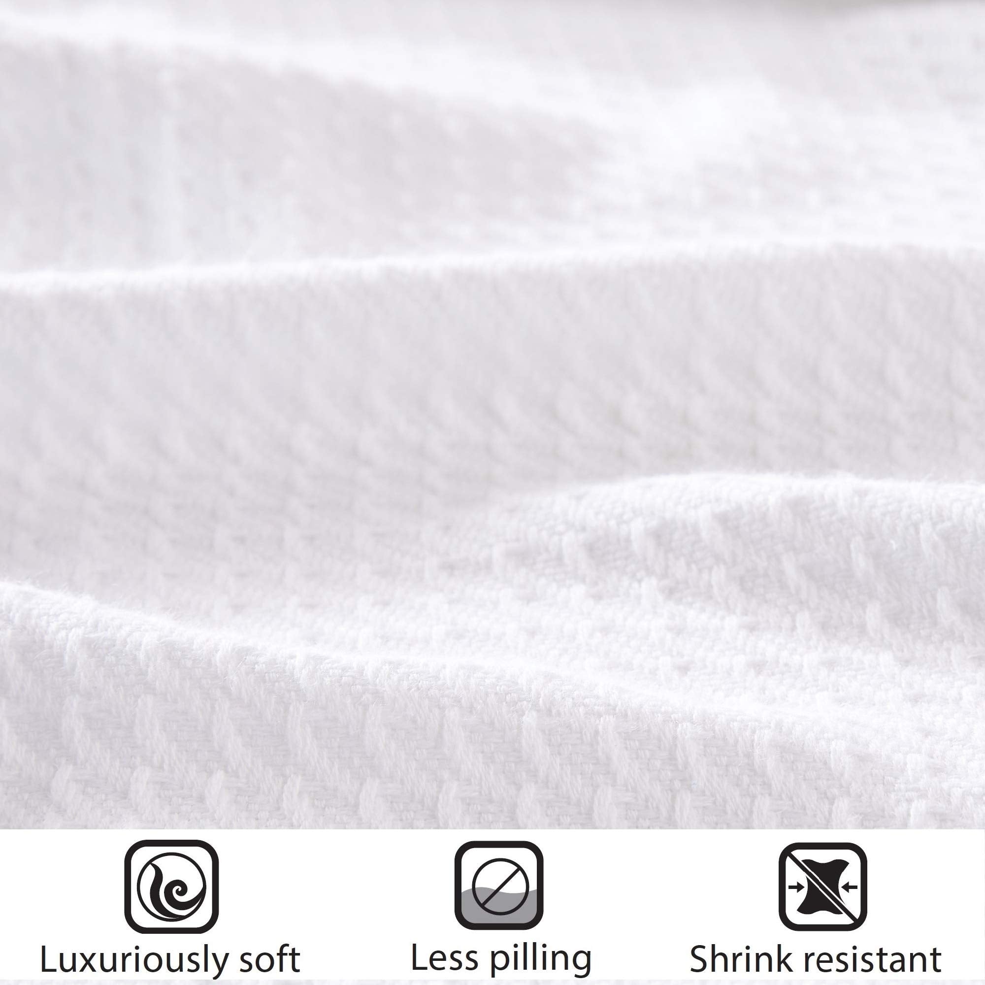 Madison Park Egyptian Cotton Luxury Blanket White 108X90 King Size Knit Premium Soft Cozy 100% Cerified Egyptian Cotton For Bed, Couch Or Sofa