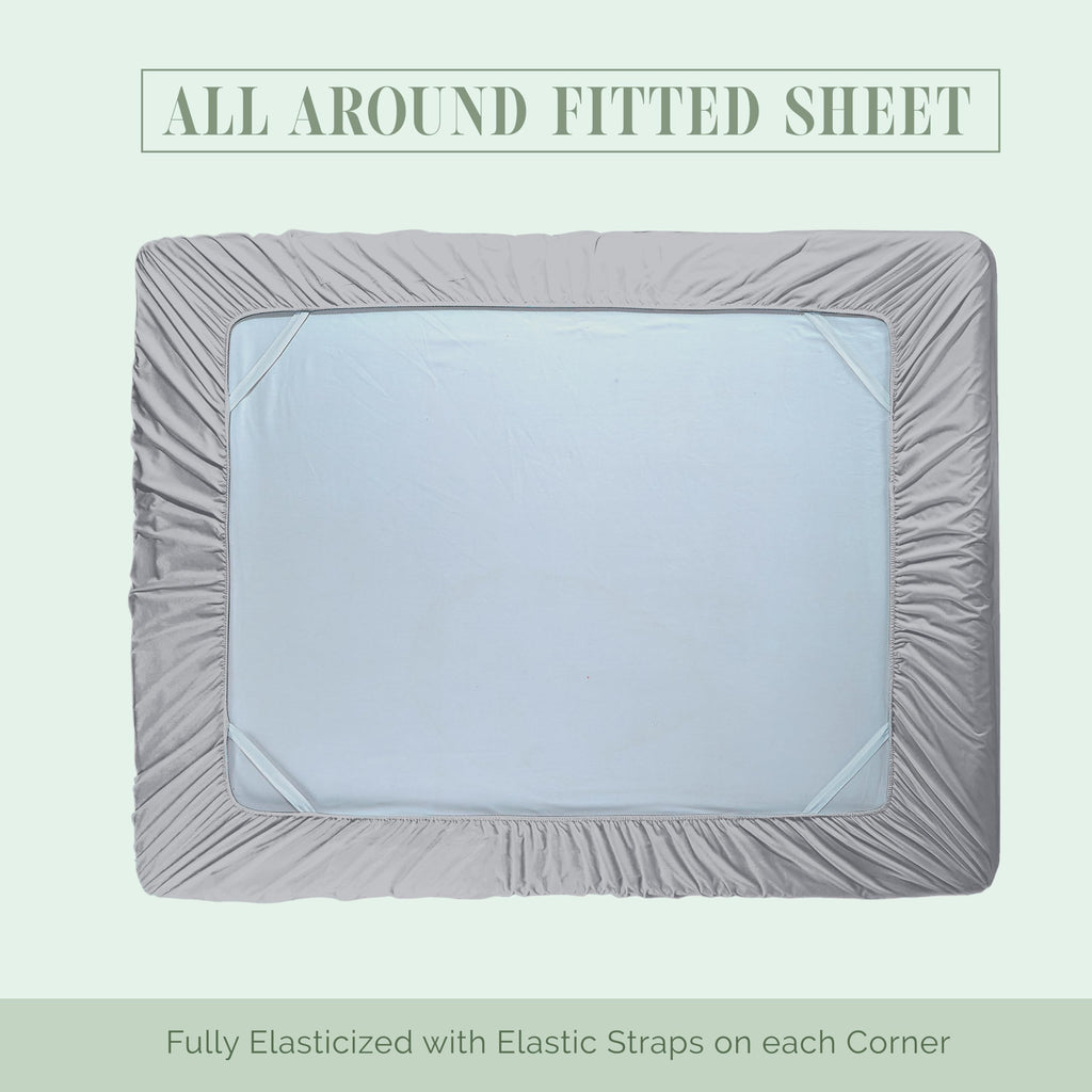 Elegant Comfort 1500 Premium Hotel Quality 18-24 Inches Deep - Extra Deep Pocket Single Fitted Sheet For High Mattress, Luxury And Softest, Smart Pocket - Wrinkle Free, King, Silver