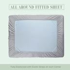 Elegant Comfort 1500 Premium Hotel Quality 18-24 Inches Deep - Extra Deep Pocket Single Fitted Sheet For High Mattress, Luxury And Softest, Smart Pocket - Wrinkle Free, King, Silver