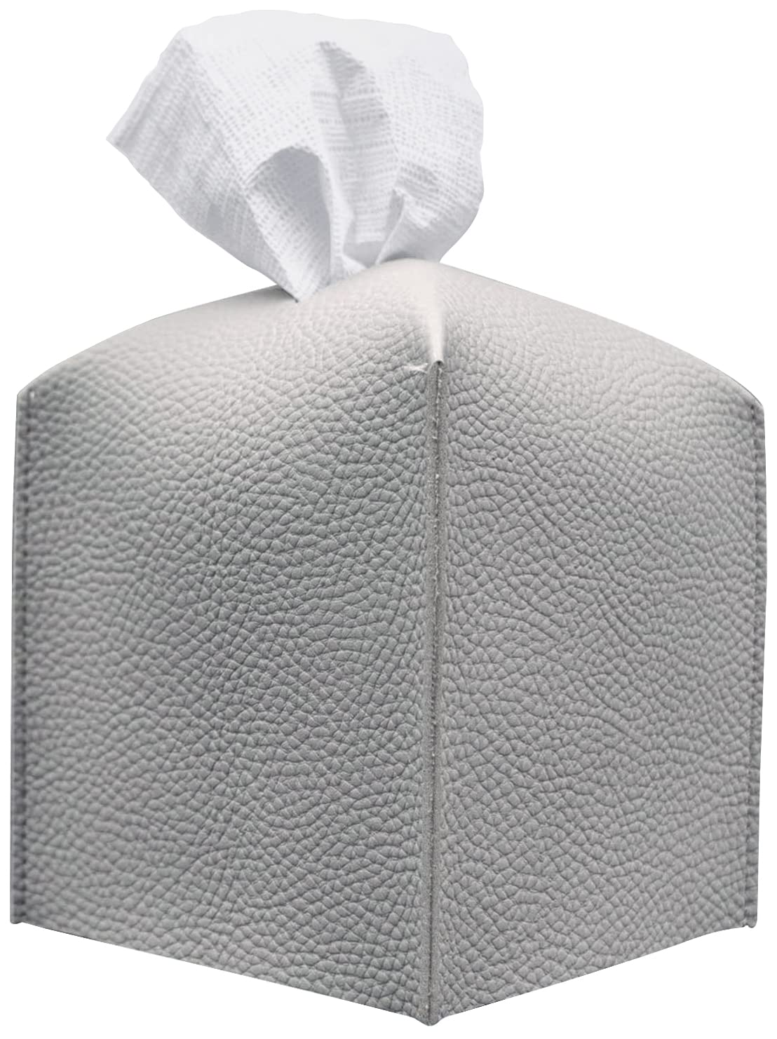 carrotez Tissue Box Cover, [Refined] Modern PU Leather Square Tissue Box Holder - Decorative Holder/Organizer for Bathroom Vanit