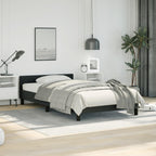 vidaXL Faux Leather Bed Frame Platform Bed, Scandinavian Style/Slats Support/No Box Spring Needed/Without Mattress/Easy Assembly, Black Twin Bed