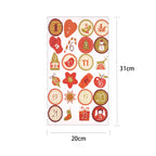 12 Sheets Advent Calendar Stickers, 1-24 Number Stickers With Christmas Theme Pattern, Christmas Stickers Suitable For Gift Seal