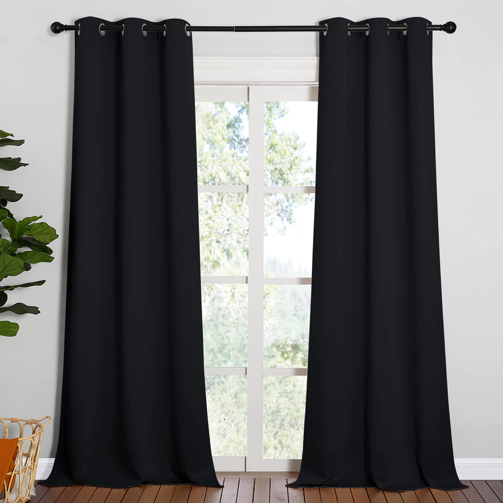 Nicetown Halloween Black Out Curtain Panels - Home Decoration Thermal Insulated Solid Grommet Blackout Curtains/Drapes For Hall/