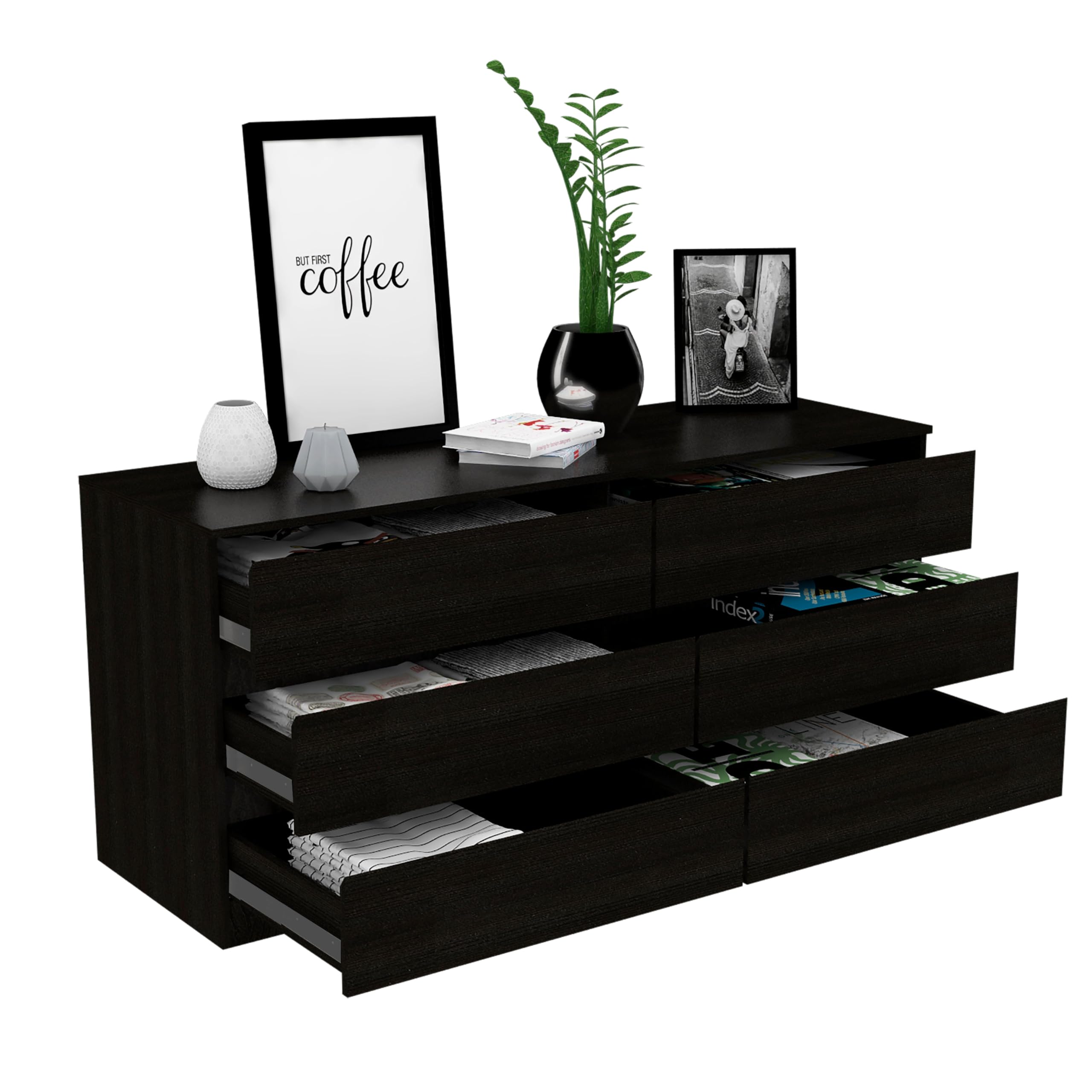 COCORA Modern 6 Drawer Double Dresser - Thumbnail 3