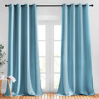 Nicetown Room Darkening Curtain Panels - (52 Inches W X 120 Inches L, Teal Blue, 2 Panels) Toddler Boy Bedroom Drapes With Gromm
