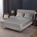 Homiest Light Grey Satin Fitted Sheet Twin Xl Size Fitted Bed Sheet, Deep Pocket Fitted Sheet Only, Luxury & Ultra Soft Bedding Fitted Sheet Single Bottom Bed Sheets Sold Separately