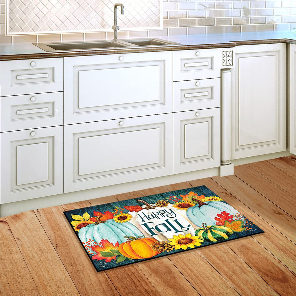 Briarwood Lane Happy Fall Pumpkins Primitive Doormat Autumn Leaves Indoor Outdoor 30' X 18'