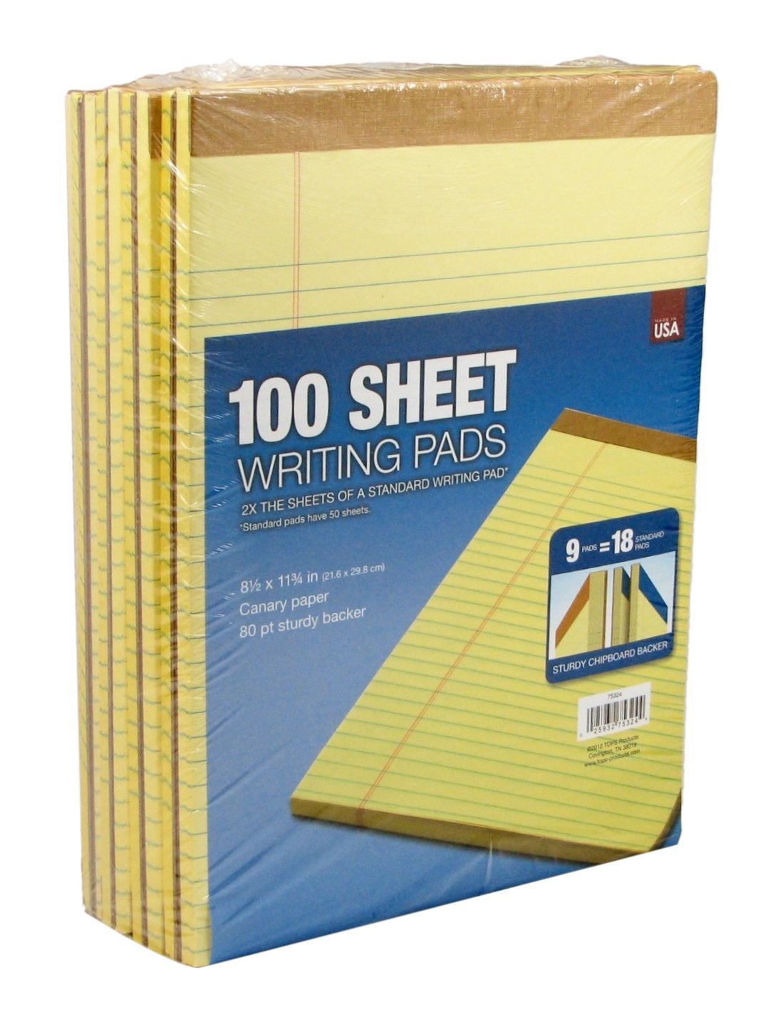 Tops 100-Sheet Legal Pads (Pack Of 9 Pads), Canary Yellow