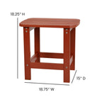 Flash Furniture Charlestown Tiered Commercial Poly Resin Adirondack Side Table - Red - All-Weather - Indoor/Outdoor