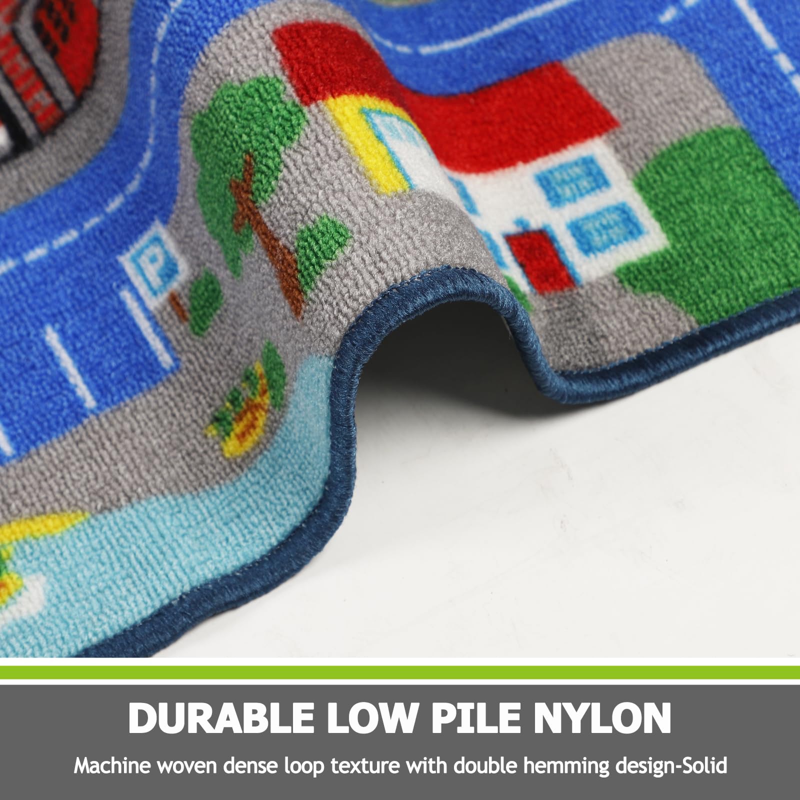 Capslpad Blue Car Road Kid Rug Carpet Playmat For Playoom Traffic Road Kids Play Mat For Toddler Non Slip Washable City Map Race