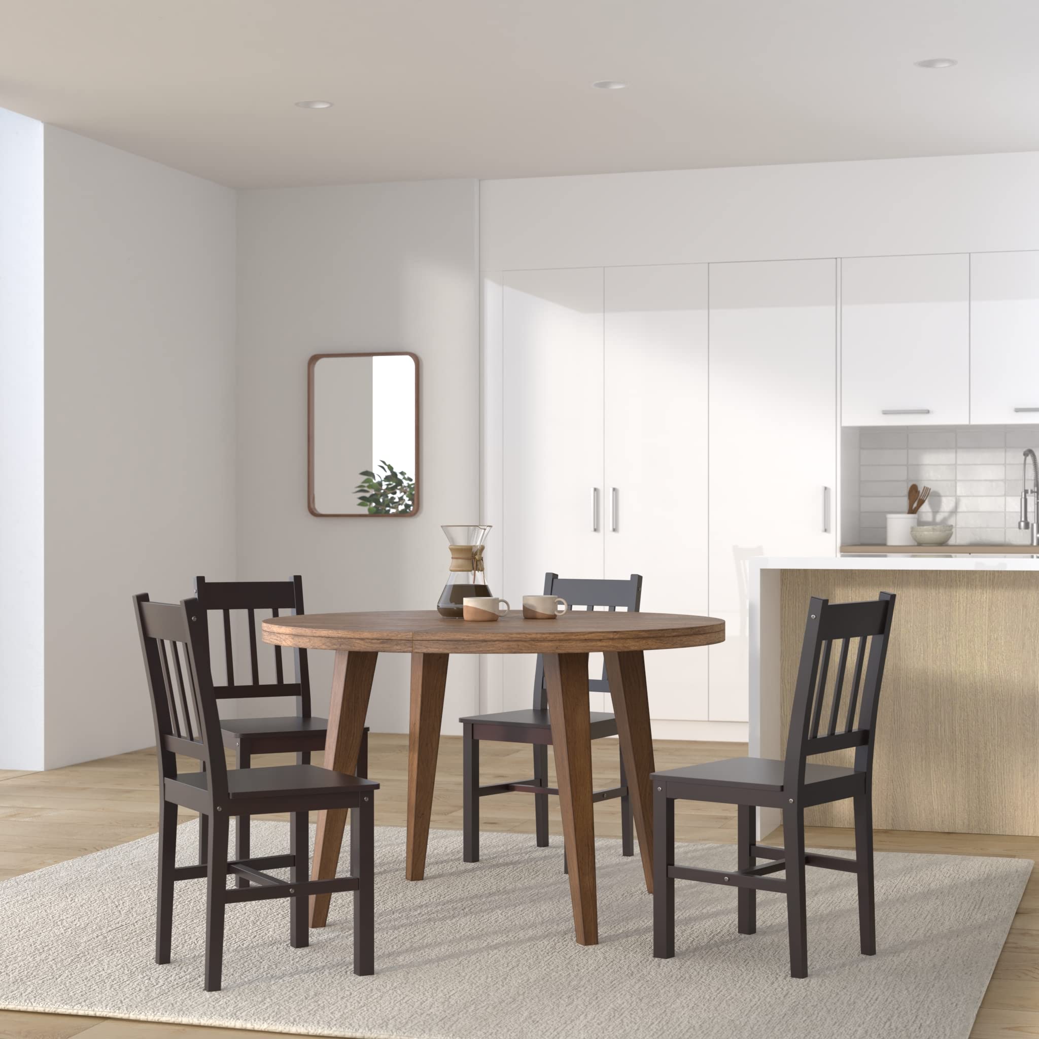 vidaXL Dining Chairs 6 Pcs, Accent Chair with Curved Slat Back, Dining Room Chair for Kitchen Restaurant, Farmhouse Style, Dark Brown Pinewood