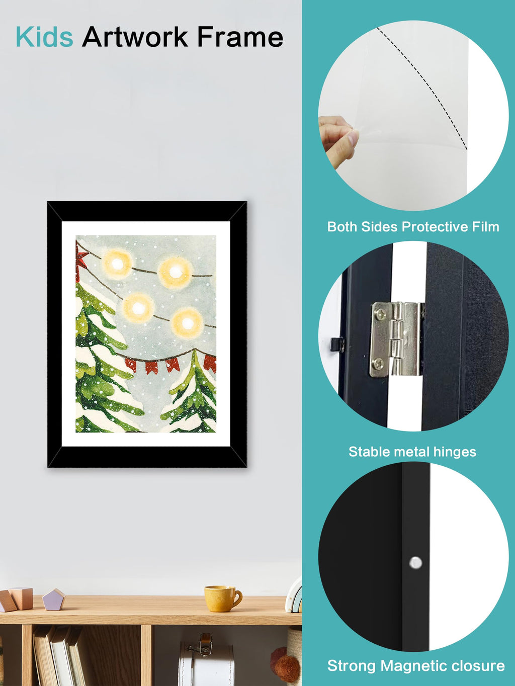 Orionstar 3 Pack Kids Art Frames, Kids Artwork Picture Frames Changeable, Front Opening Picture Display Frames Holds 11.8X8.5 10