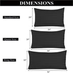 100% Egyptian Cotton Pillow Protectors Set Of 2, 600 Thread Count Standard Size Bed Pillow Cases With Zipper, Sateen Weave Cooli