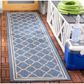 SAFAVIEH Courtyard Collection 23 x 16 Blue/Beige CY6918 Trellis Indoor/ Outdoor Patio Backyard Mudroom Runner Rug
