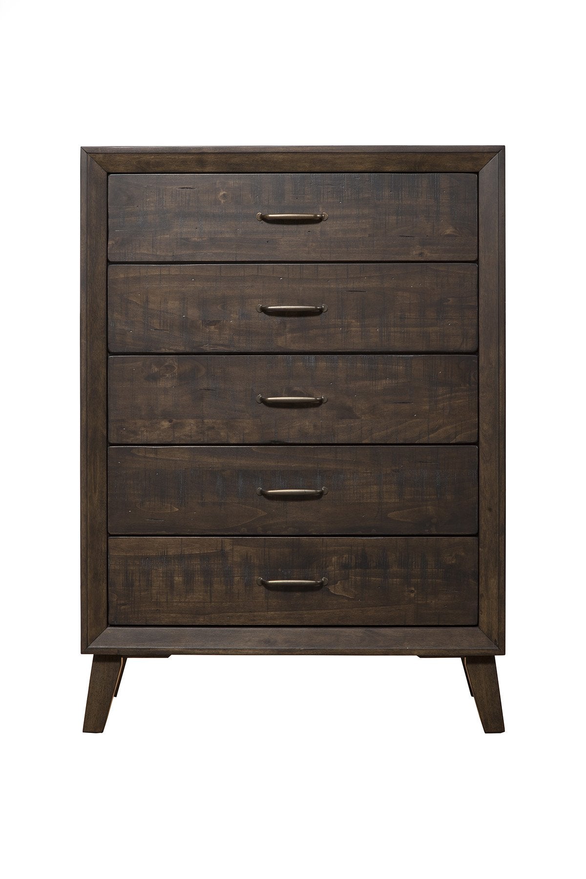 Alpine Furniture Alcott Chest, 5 Drawer, Tobacco Finish