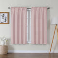 Lecloud Bessie Blush Pink Curtains 54 Inch Length 2 Panels Set, Light Filtering Faux Linen Textured Window Curtains, Rod Pocket 