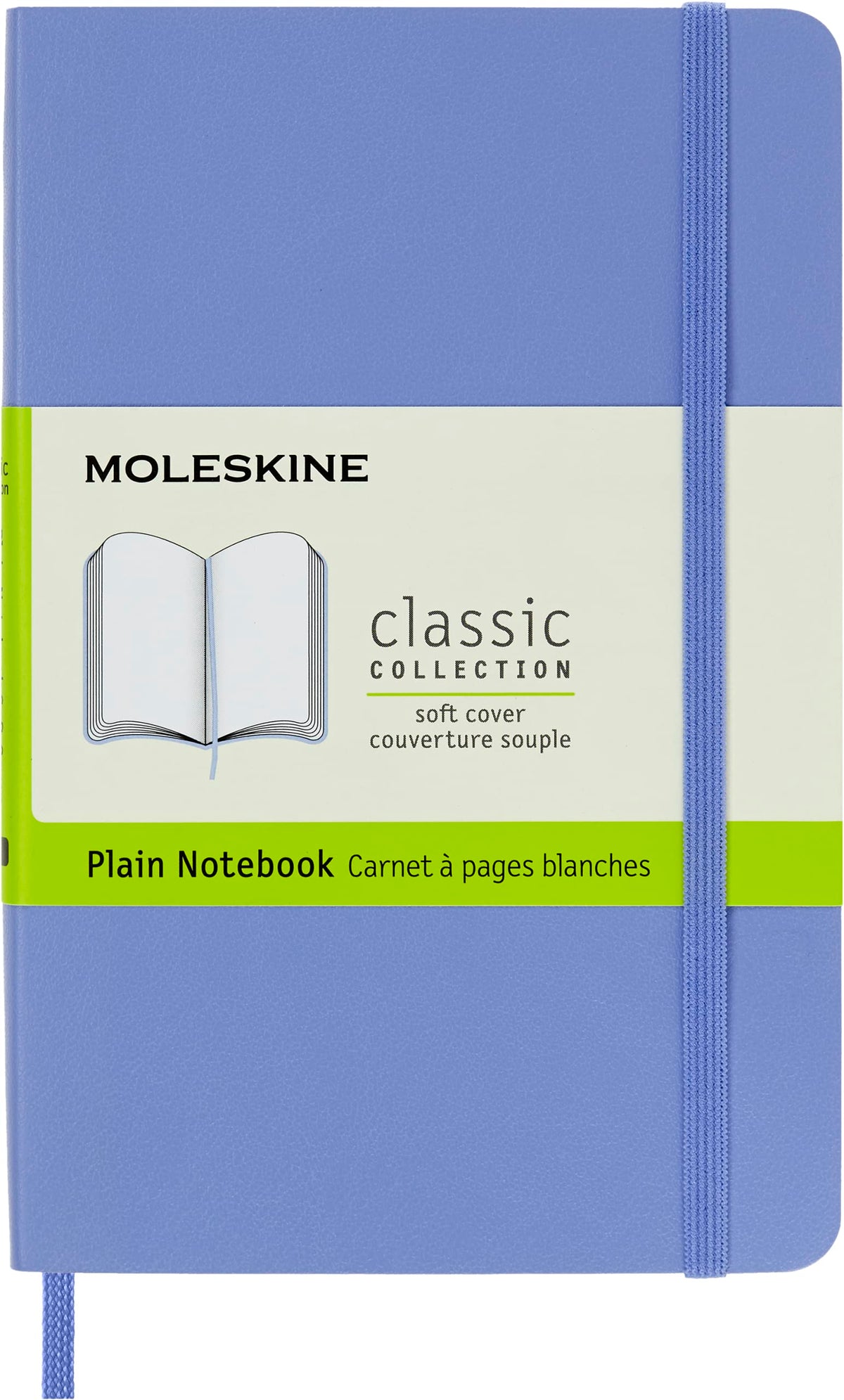 Moleskine Classic Notebook, Soft Cover, Pocket (3.5' X 5.5') Plain/Blank, Hydrangea Blue, 192 Pages