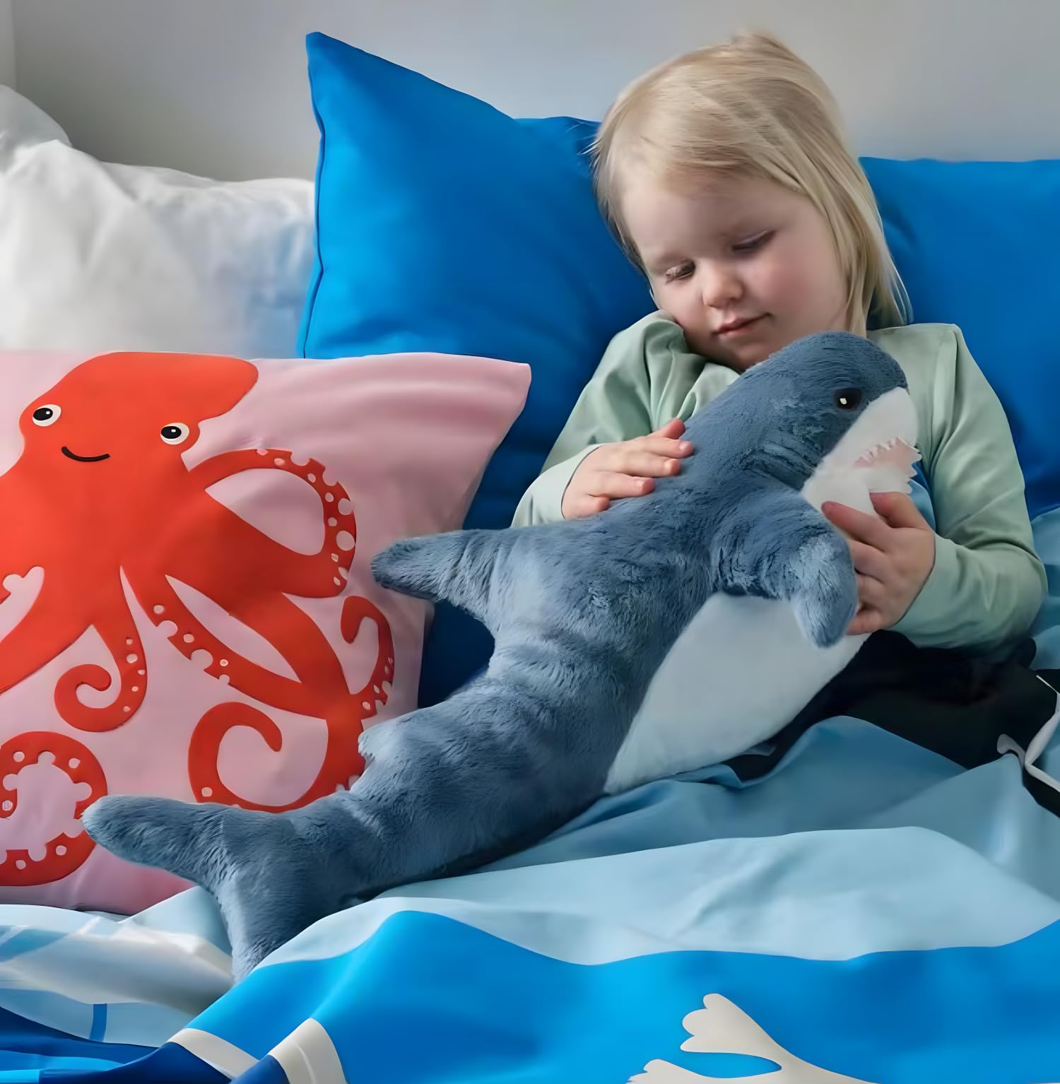Ryttir 3 Pack 17 Inch Shark Stuffed Animals,Chubbier Shark Pillow Soft Shark Plush Shark Plushie Stuffed Shark D  Cor, Perfect M