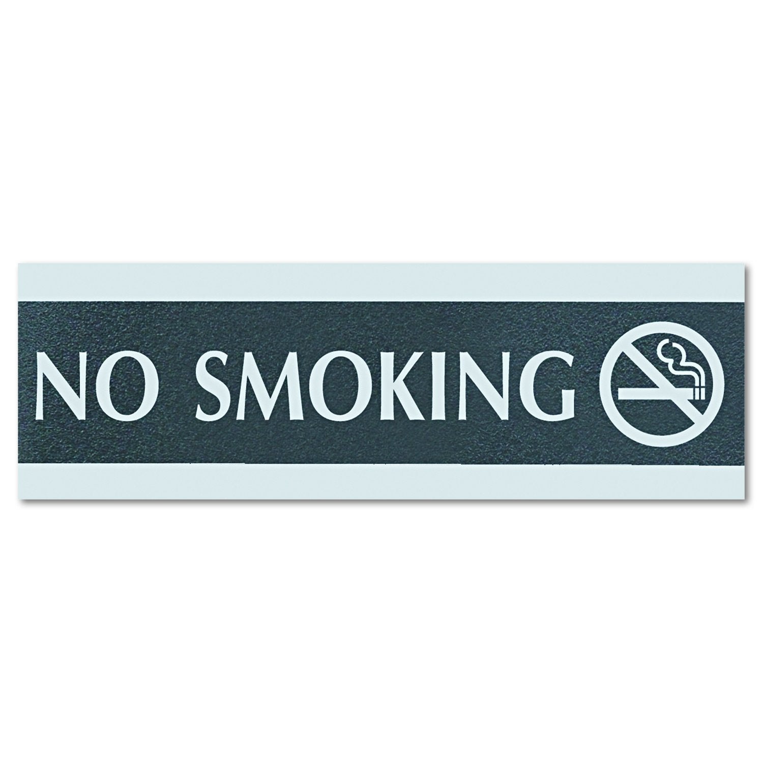Headline Sign 4757 Century Series Office Sign, No Smoking, 9 X 3, Black/Silver