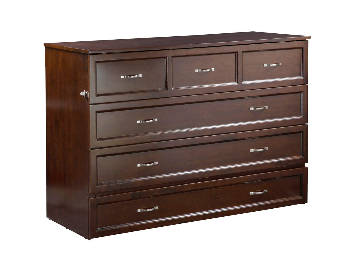 Afi Deerfield Murphy Bed Chest With Charging Station, Queen, Walnut