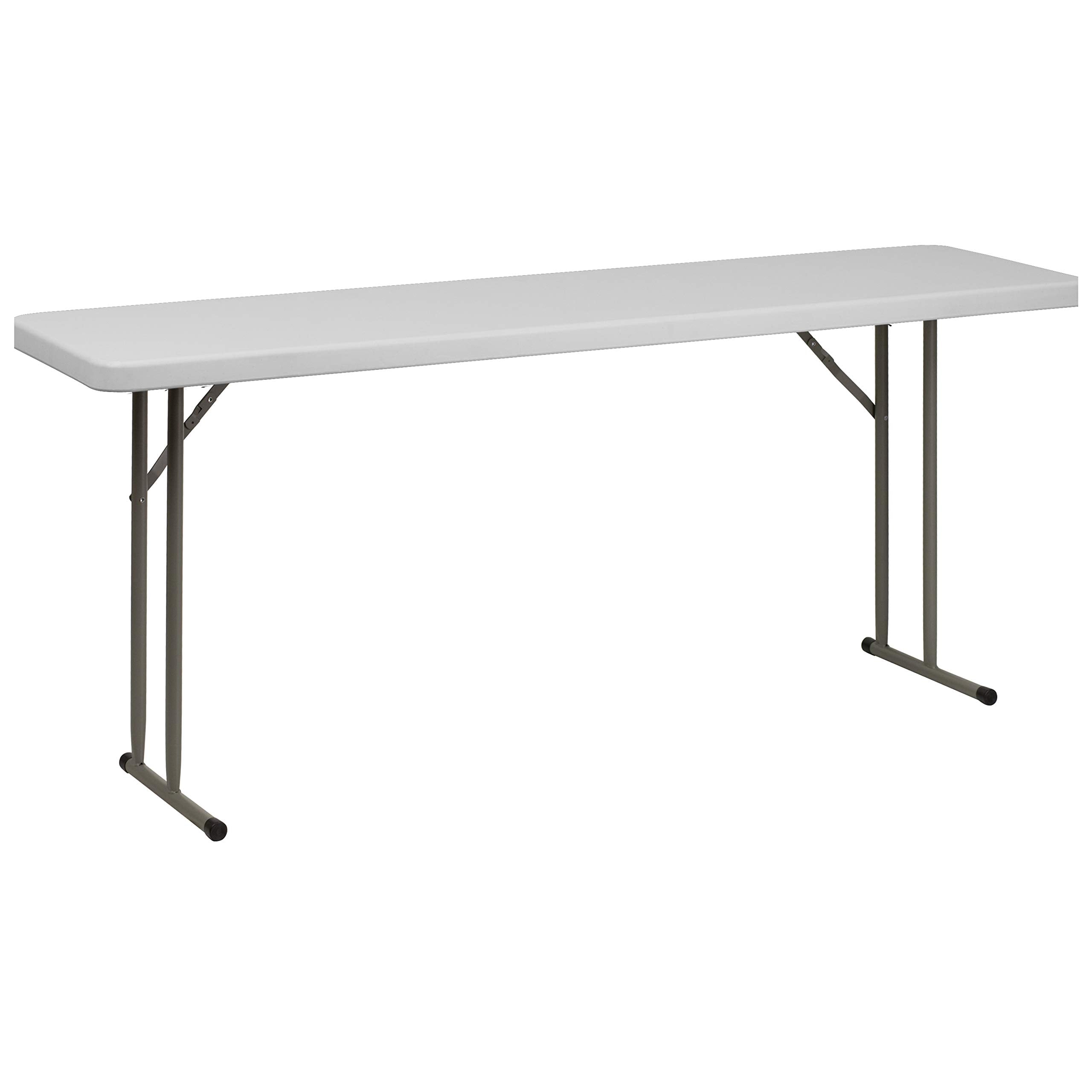 Flash Furniture Kathryn 6-Foot Plastic Folding Training Table Set With 2 Crown Back Stack Chairs