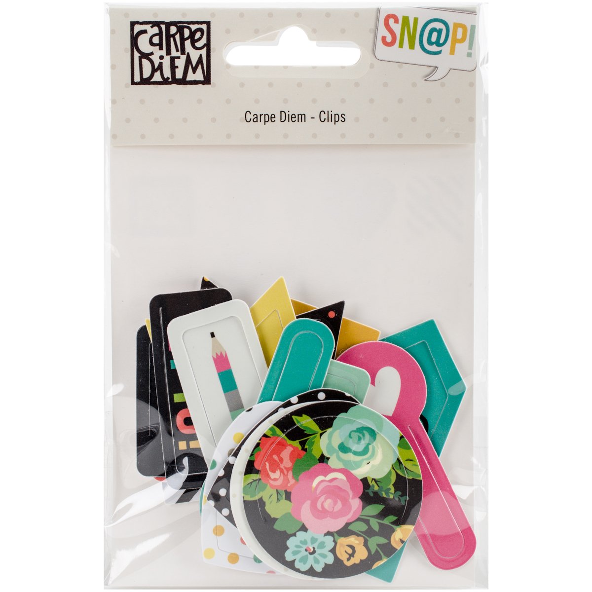 Carpe Diem Decorative Shaped Plastic Clips 16/Pkg-