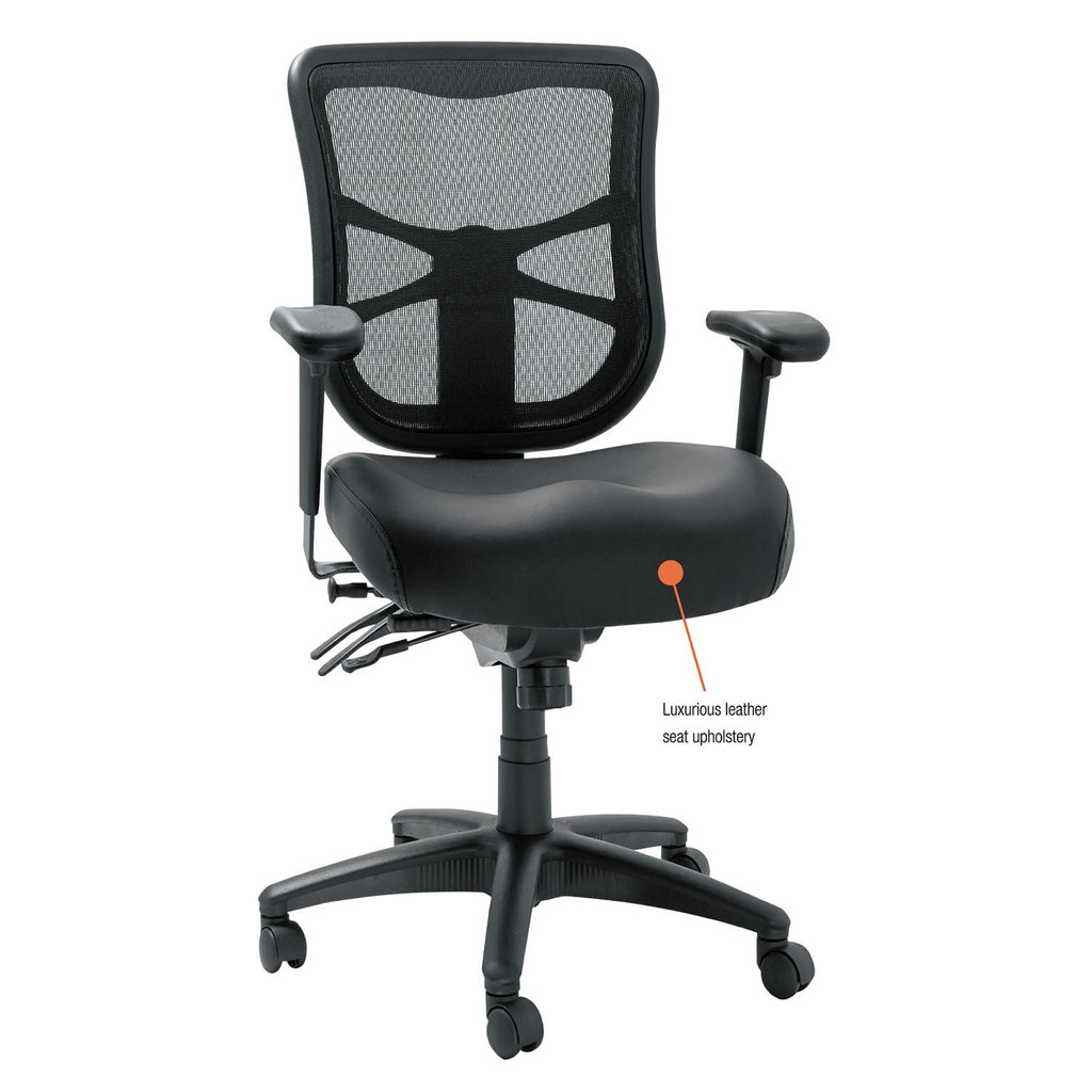 Alera Aleel4215 Elusion Series Supports Up To 275 Lbs. 17.7 In. To 21.4 In. Seat Height Mesh Mid-Back Multifunction Chair - Black