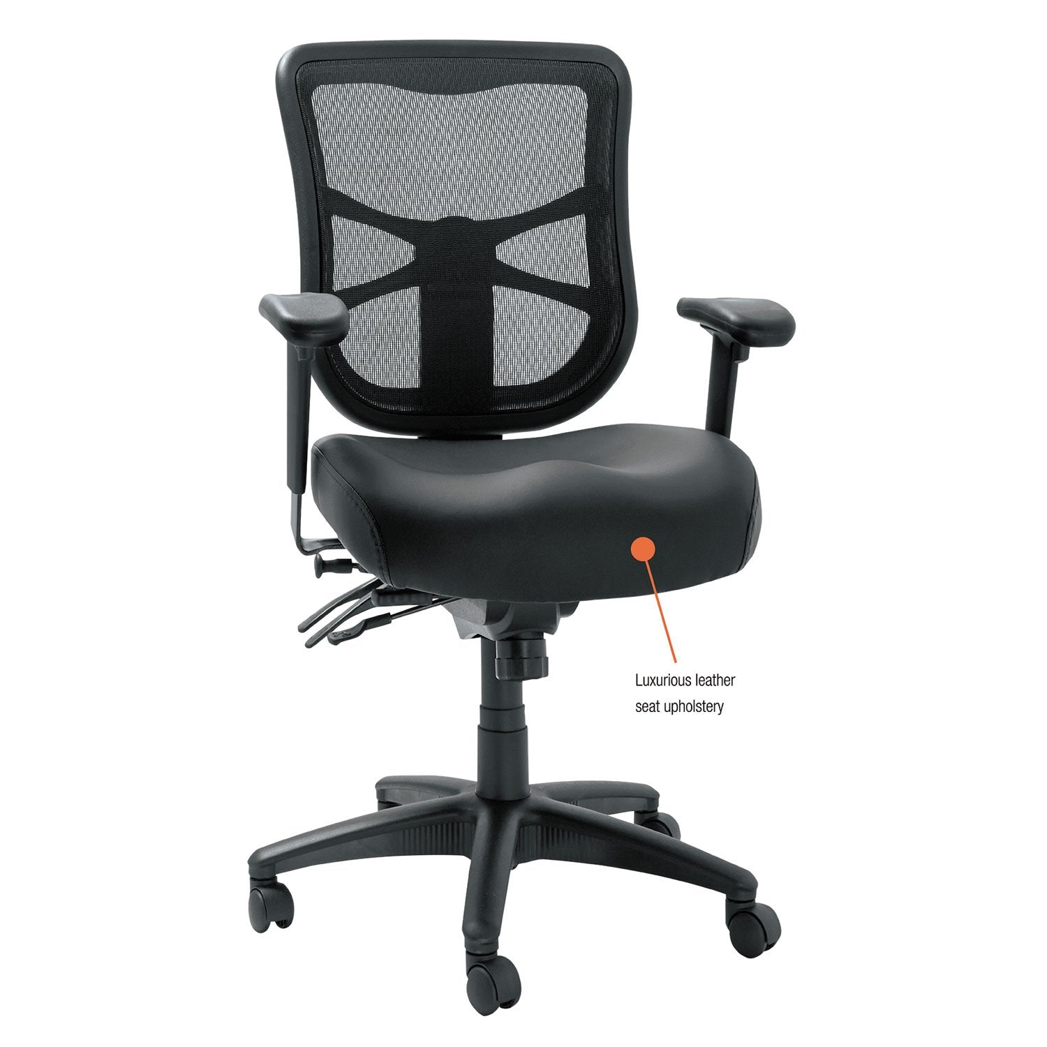 Alera Aleel4215 Elusion Series Supports Up To 275 Lbs. 17.7 In. To 21.4 In. Seat Height Mesh Mid-Back Multifunction Chair - Black