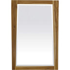 HomeRoots Natural Brown Solid Teak Wall Mirror in Natural Finish