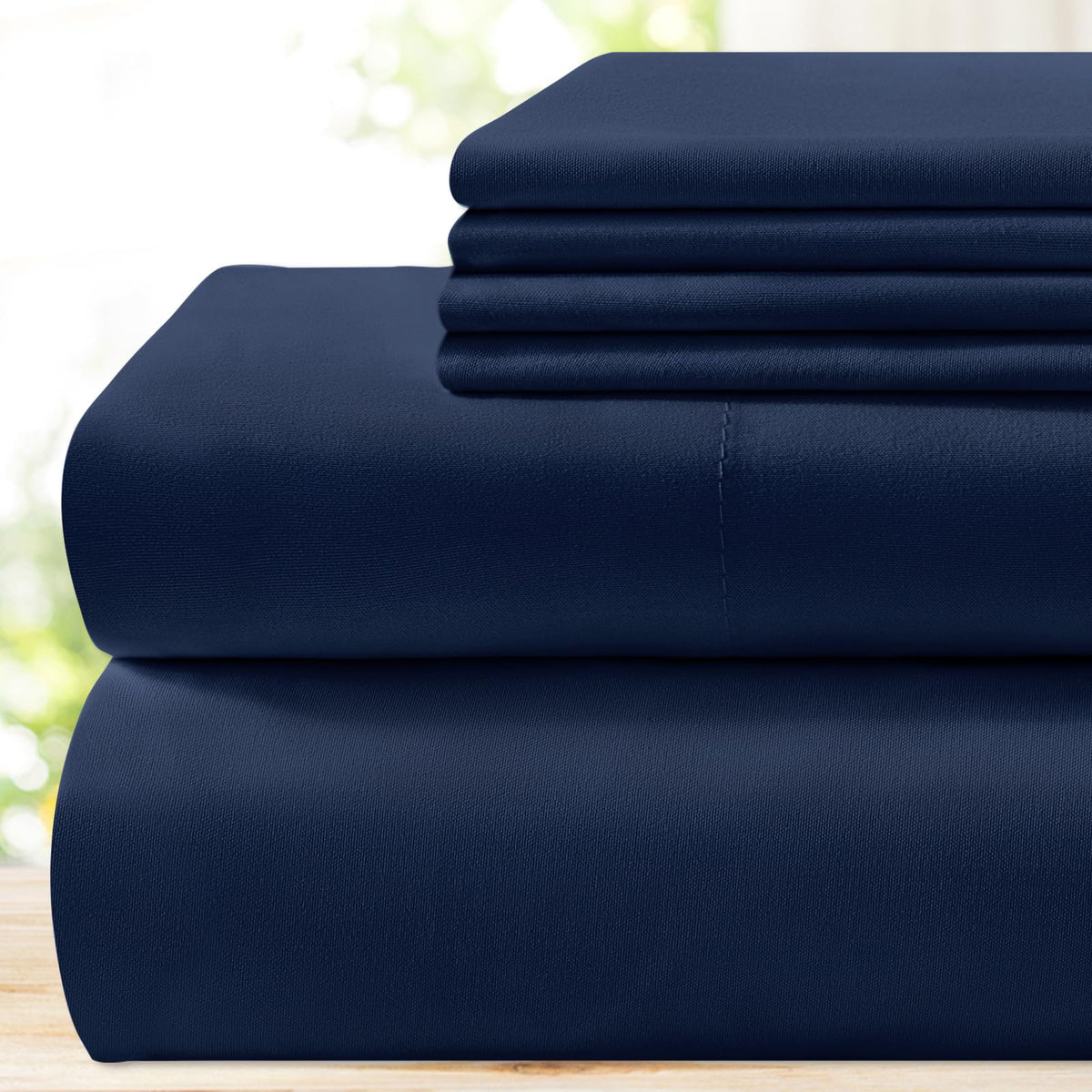 Bysure 6 Pieces Bed Sheets Set(Full, Blue Navy) - Hotel Luxury Super Soft 1800 Thread Count 100% Microfiber Sheets With Deep Poc