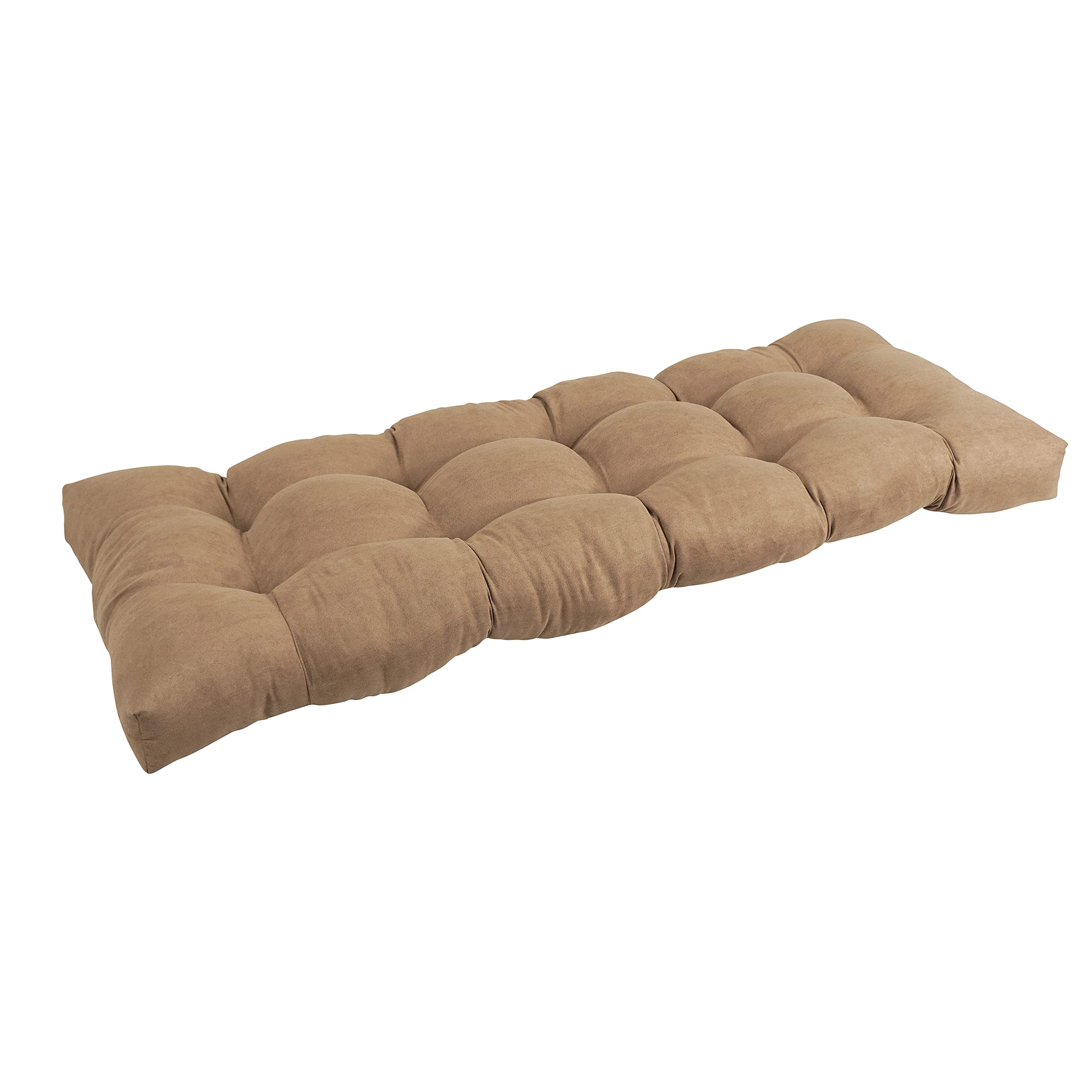 Blazing Needles Microsuede Tufted Bench Cushion, 51 x 19, Java 1 Count
