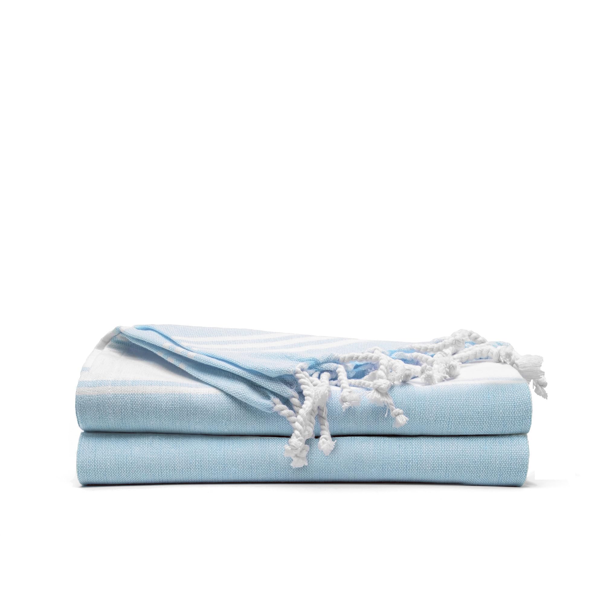 Salt Earth Cotton Turkish Beach Towel, Bath Towels Set of 2 Large, Towels for Bathroom, Beach Essentials,Gym Towels, Quick Dry T