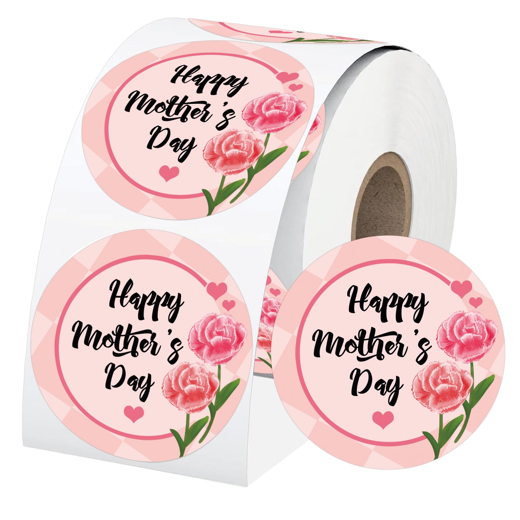 Happy Mother'S Day Heart Shaped Stickers 2 Inch Floral Mothers Day Gift Tags Mother'S Day Presents Labels Mother'S Day Party Fav