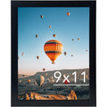 JCJMY 9x11 Picture Frame Black for Wall Hanging or Tabletop, Wall Mounting Horizontally or Vertically, 9 x 11 Wall Gallery Poste