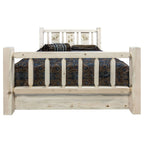 Montana Log Collection Wood Homestead King Storage Bed MWHCSBKLZPINE