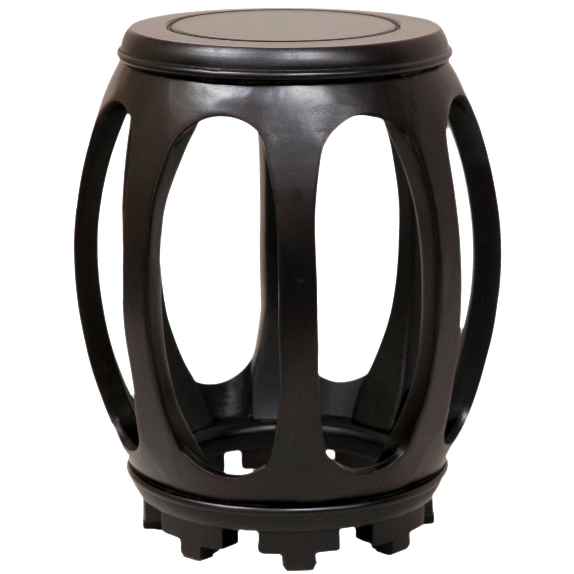 Red Lantern Rosewood Circular Stand - Rosewood