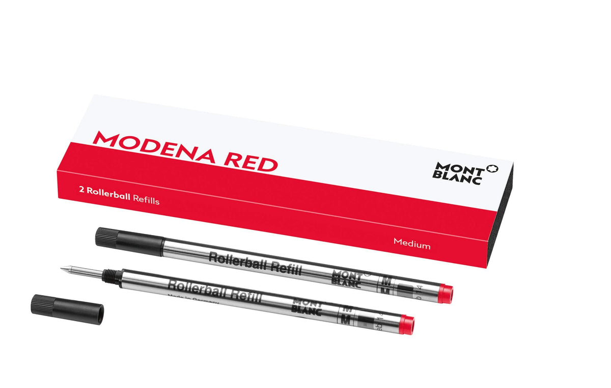 Montblanc Rollerball Refills (M) Modena Red 124517 - Quick-Drying Pen Refills For Montblanc Rollerball And Fineliner Pens - 2 X
