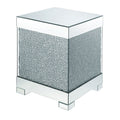 Acme Mallika Square End Table in Mirrored and Faux Crystals