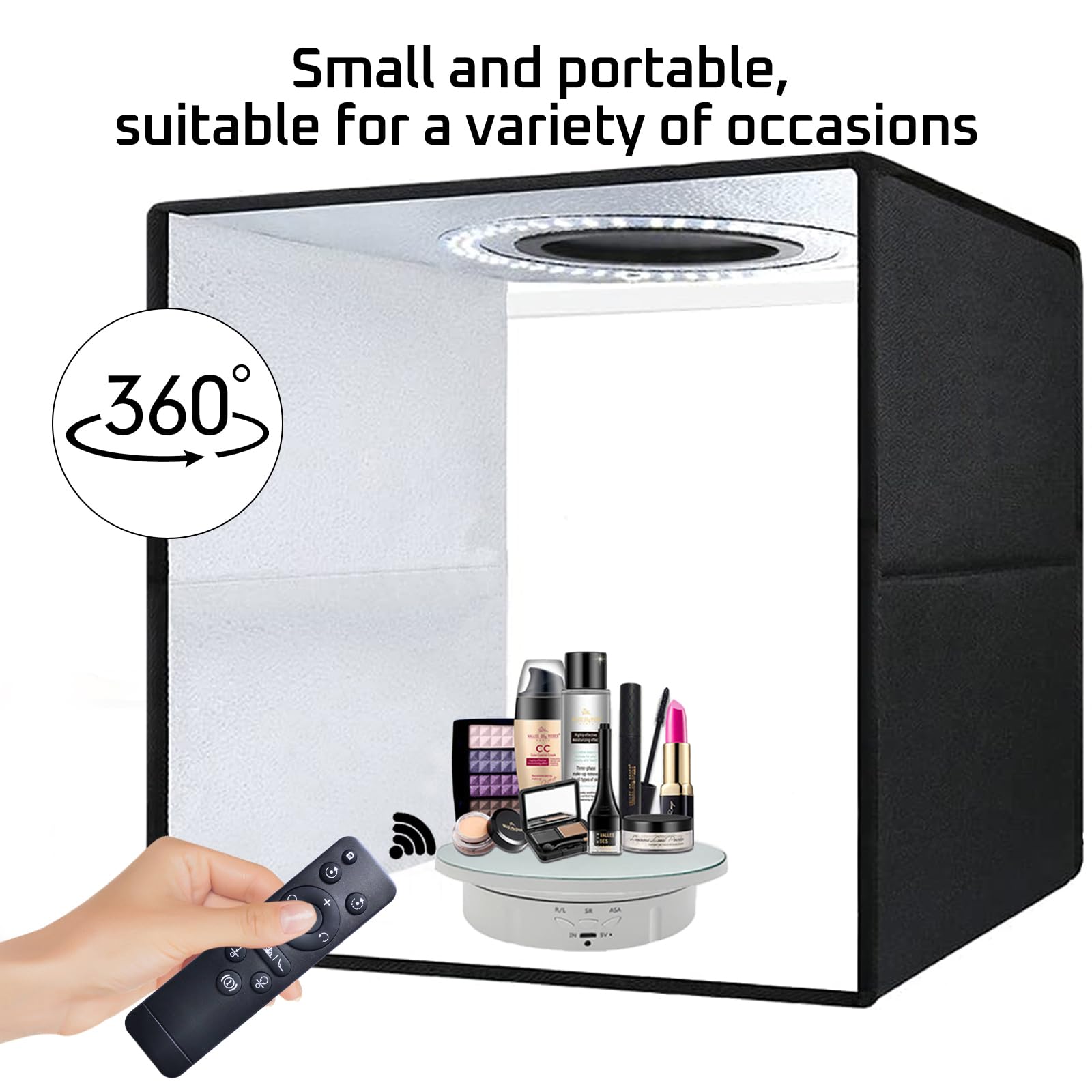 Jayegt 2 In 1 Motorized Rotating Display Stand With Mirror Replacement Cover,Max 22Lbs Load , 360 Degree Electronic Turntable Di