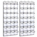 REGELETO 2 Pack 28 Pocket Over the Door Shoe Organzier, Hanging Shoe Rack for Door Large Capacity Shoe Organizer Holder with 4 M